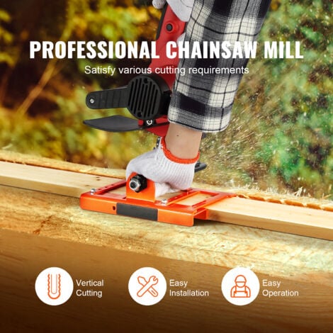 Mophorn Chainsaw Mill, Vertical Lumber Cutting Guide 2"-6" Width, Lightweight Cast Iron Portable Timber Milling Attachment for Builders and Woodworkers