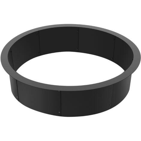 Mophorn Round Fire Pit Ring,10-Inch Height,45-Inch Outer/39-Inch Inner Diameter.Heavy-duty carbon steel liner for DIY campfire,suitable for above or in-ground use during outdoor camping and bonfires.