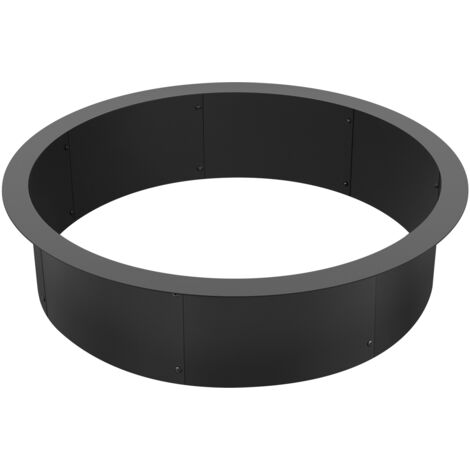 Mophorn Fire Pit Ring, 10-Inch Height, 35-Inch Outer/31-Inch Inner Diameter. Heavy-duty carbon steel liner for DIY campfire, suitable for above or in-ground use in outdoor camping and bonfires.