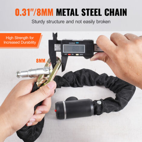McDou Bike Chain Lock, 90CM Security Anti-Theft Bike Lock Chain With Keys Bicycle Chain Lock Bike Locks For Bike, Motorcycle, Bicycle, Door, Gate, Fence, Grill (8mm Thick Chain X 90CM) Price In