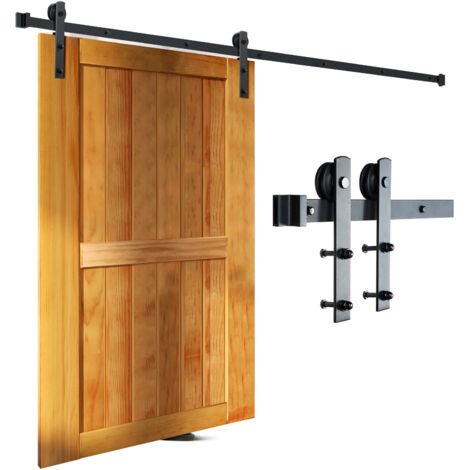 Mophorn 10FT Sliding Barn Door Hardware Kit, 330LBS Capacity, Heavy Duty Track for Single Door, Fits 4.6-5.2FT Wide, 1.3"-1.8" Thick Panel, Smooth & Silent Pulley