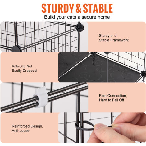 Mophorn Large 4-tier Cat Cage, 41 x 28 x 55", Detachable Metal Wire, Ideal for Cats & Small Animals, Black