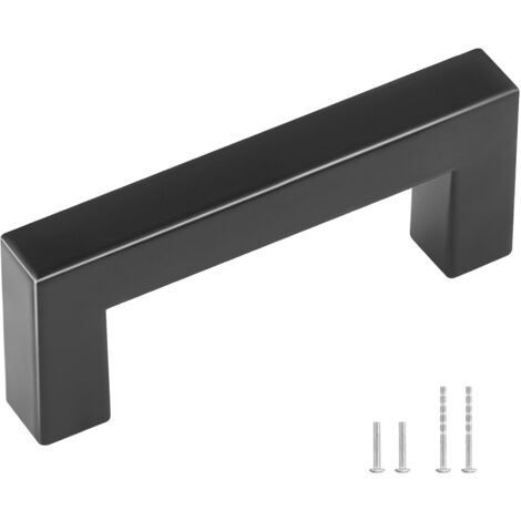 Mophorn 30 Pack Cabinet Pulls, 3in / 76mm Slim Square Stainless Steel Drawer Handles, Matte Black for Kitchen, Bathroom, Bar, Cupboard Doors