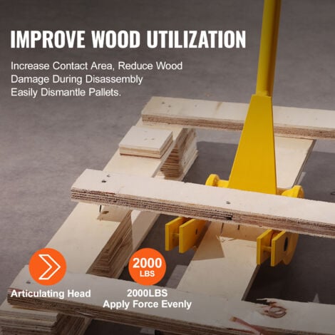 Mophorn Pallet Buster, 41-Inch Handle, 2000 lbs Weight Capacity, Q235 Carbon Steel, Heavy Duty Deck Wrecker Demolition Wood Pallet Tool Breaker Pry Bar Puller for Efficient and Effortless Board Remova