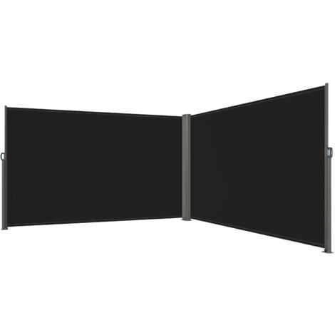 Mophorn Retractable Side Awning, 71''x 236'' Aluminum Outdoor Privacy Screen, 280g Polyester Water-proof Retractable Patio Screen, UV 30+ Room Divider Wind Screen for Patio, Backyard, Balcony, Black