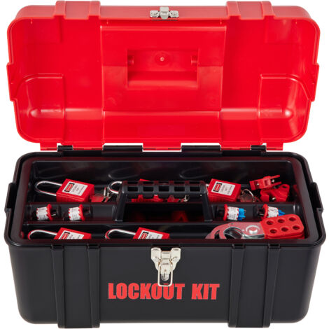 Mophorn 43 PCS Lockout Tagout Kits, Electrical Safety Loto Kit Includes Padlocks, 5 Kinds of Lockouts, Hasps, Tags&Ties, Box, Lockout Safety Tools for Electrical Risk Removal in Industrial, Machinery (1/5)
