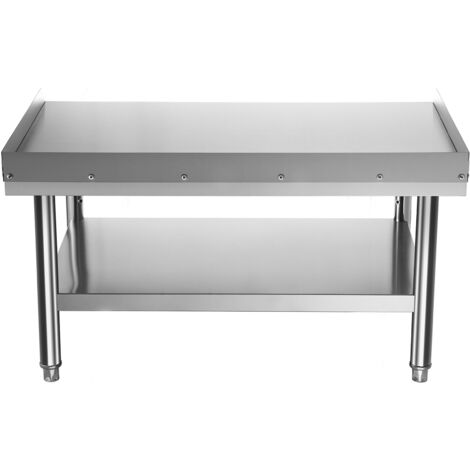 Mophorn 60"x30"x24" Stainless Steel Grill Stand, Adjustable Undershelf, Kitchen & Restaurant Equipment Table