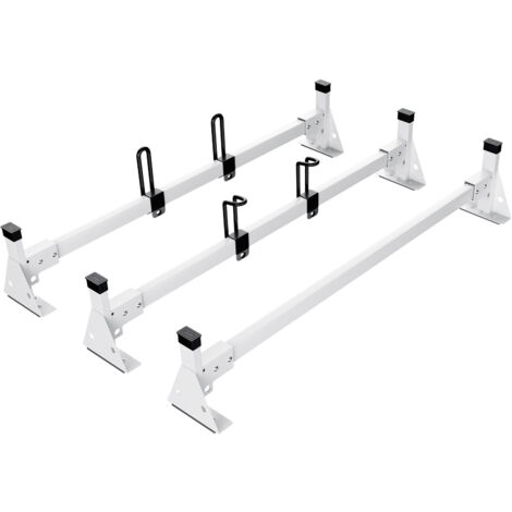 Mophorn Trailer Ladder Rack, 54" 3 Crossbars Ladder Roof Rack - Heavy-duty Steel Van Roof Ladder Rack with 800 lbs Capacity and Straps. Suitable for Ford Transit 150, 250, 350, 2015-2022.