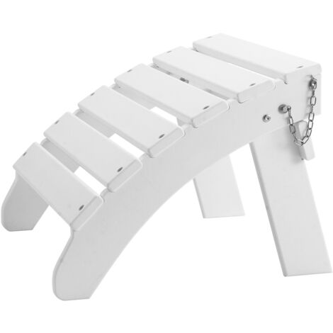 Mophorn 17.7L x 19.7W x 13.8H Inch HDPE Folding Adirondack Ottoman, Weather-Resistant Foot Rest for Adirondack Chair, Ideal for Outdoor Porch, Pool, Lawn, Backyard, White