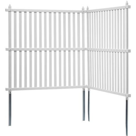 Mophorn 48" W x 48" H Vinyl Privacy Fence Panels, Outdoor Privacy Screens for Trash Cans, Air Conditioners, Pool Equipment (2 Panels)