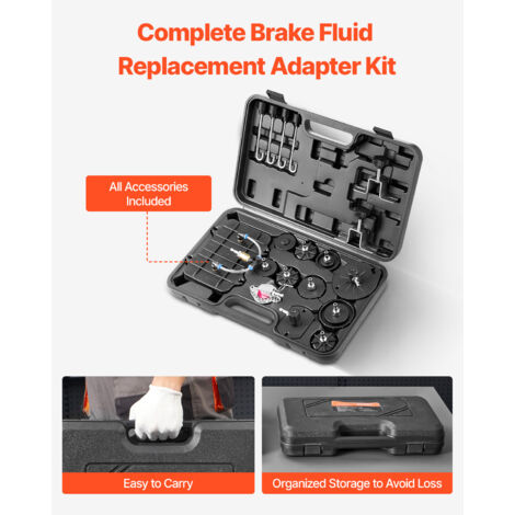 Mophorn Brake Master Bleeder Kit, 12 Pcs, Professional Brake Bleeder Adapter Set with Handle, Durable for Brake Fluid Filling, Fits Most Vehicles