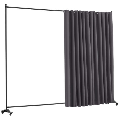Mophorn Room Divider - Portable Panel Room Divider with Wheels, Curtain Divider Stand. Freestanding Privacy Screen