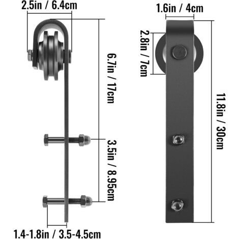 Mophorn 10FT Sliding Barn Door Hardware Kit, 330LBS Load Capacity, Carbon Steel Track and Rollers for Double Barn Doors, Fits 1.37-1.77"" Thickness & 5FT Wide Door Panels