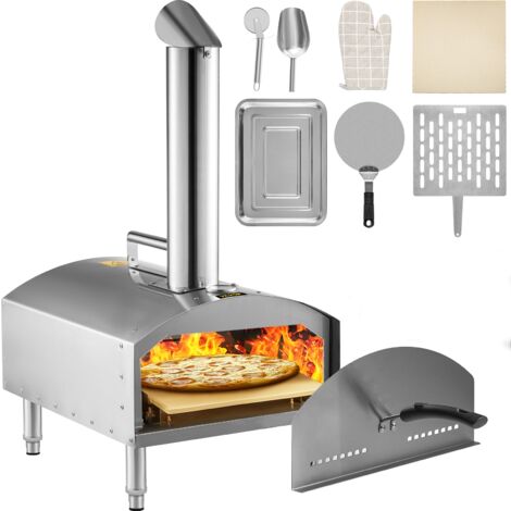 Mophorn Outdoor Pizza Oven 12" Portable Pizza Oven Pizza Maker with Foldable Legs Stainless Steel Wood Fired Pizza Oven with Complete Accessories for Outdoor Cooking