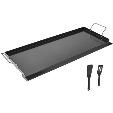 Mophorn Carbon Steel Griddle, 32x14 inch Universal Flat Top Rectangular Plate, Gas Grill Griddle for BBQ, Teppanyaki, Portable Cookware with Handle, Ideal for Camping and Tailgating