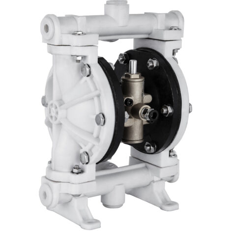 Mophorn Air-Operated Double Diaphragm Pump, 1/2 in Inlet & Outlet, Polypropylene Body, 2.5 GPM & Max 80 PSI, PTFE Diaphragm Pneumatic Transfer Pump for Petroleum, Diesel, Oil & Low Viscosity Fluids