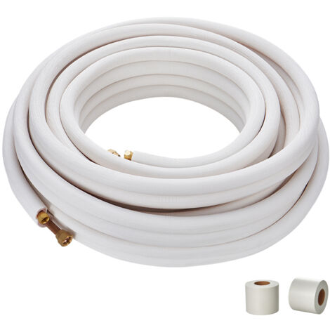 Mophorn 15240mm Mini Split Line Set, 9.5 & 15.9mm O.D Copper Pipes Tubing with Triple-Layer Insulation for Mini Split AC Refrigerant or Heat Pump Equipment & HVAC, Includes Wrapping Strips (1/5)