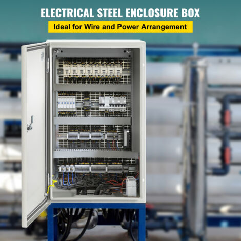 Mophorn NEMA Steel Enclosure, 20x12x10 Inch NEMA 4X Steel Electrical Box, IP66 Waterproof & Dustproof, Outdoor/Indoor Electrical Junction Box with Mounting Plate