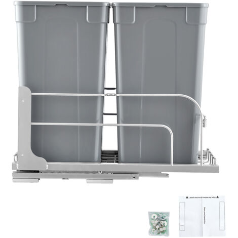 Picture of Mophorn Pull-Out Trash Can, 27 QT x2 Double Under-Mount Kitchen Waste ...