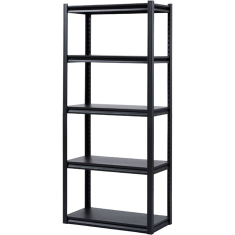 Mophorn Storage Shelves, 2000 lbs Capacity, 5-Tier Adjustable Garage Shelving, 16" D x 32" W x 72" H Metal Shelves for Garage, Kitchen, Warehouse, Basement, Black