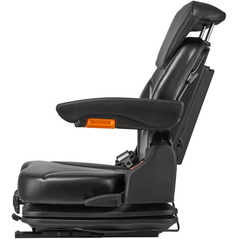 Black Universal Tractor Suspension Seat With Wrap-Around Back And Arms - Fits Most Tractors, Comfort Upgrade