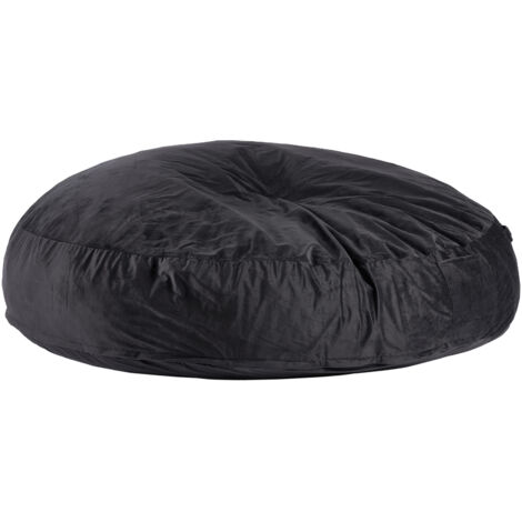 Mophorn Bean Bag Chair, Giant Chair for Adults with Removable & Washable Cover, Dutch Velvet & High-Density Foam Filled Round Bean Bag featuring Handle and Side Pocket for Living Room & Bedroom, Black (1/5)
