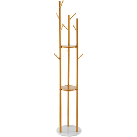 Mophorn Freestanding Coat Rack with Quartz Stone Base & 9 Hooks, Modern Coat Tree for Entryway, Bedroom, Office, Living Room, Versatile Clothes Hanger for Coats, Hats, Scarves, and Bags (1/5)