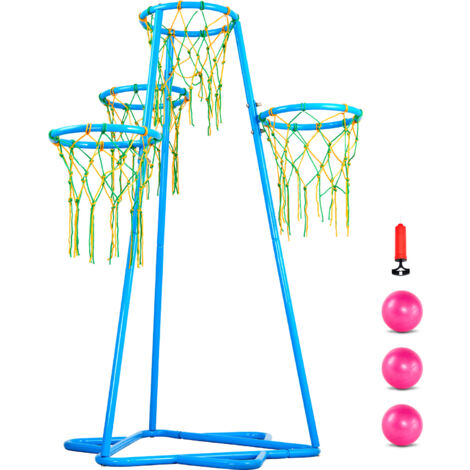 Mophorn Kids Basketball Hoop, 4-Hoop Children Basketball Hoops. Portable basketball stand with adjustable heights and 3 balls. Ideal indoor and outdoor basketball toy set for kids of all ages