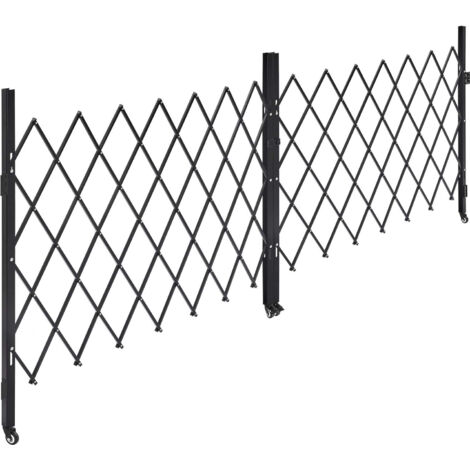 Mophorn Double Folding Security Gate, Lockable Scissor Gate with Swivel Casters, Steel Retractable Gate for Entryways, Garages, Warehouses, and Pools, 129.92 x 63.19 in (W x H) (1/5)