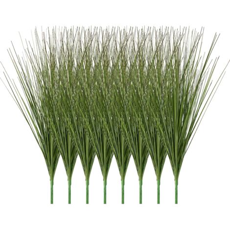 Mophorn Artificial Grass Plant, 686mm Faux Onion Grass Decorative Greenery Shrubs, Durable PVC Material for Indoor and Outdoor Use, Ideal for Home, Garden, Office, or Housewarming Décor, 8 Pack Green