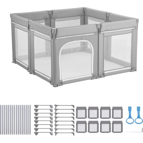 Mophorn Foldable Baby Playpen, 47.2″ x 47.2″ Toddlers Play Yard with Zippered Door & Breathable Mesh, Indoor/Outdoor Activity Center for Babies 6-18 Months