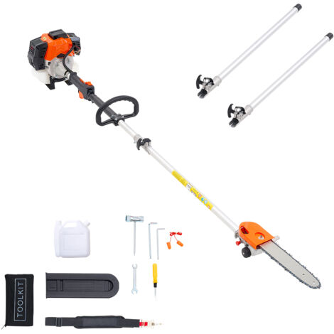 Mophorn Gas-Powered Pole Saw,43CC 2-Stroke Engine with 12-Inch Cutting Bar,Cordless Tree Trimmer Featuring Adjustable Head and Extendable Length from 7.1 to 12Feet,Ideal for Pruning and Trimming Trees
