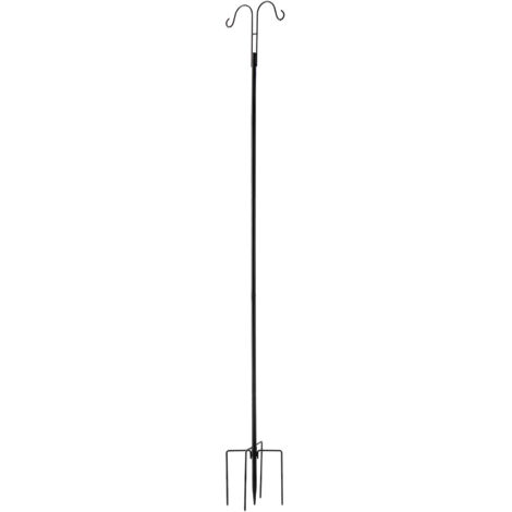 Mophorn Double Shepherds Hooks for Outdoor Use, Set of 8, 1950 mm Sturdy Bird Feeder Poles, 19 mm Thick Garden Hooks for Hanging Hummingbird Feeders, Plant Baskets, Solar Lanterns, Wind Chimes