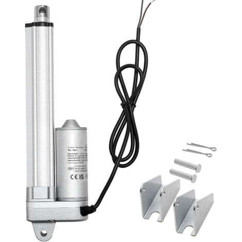 Mophorn 12V Linear Actuator, 6-Inch Stroke, IP65 Waterproof, 675lbs/3000N Force, 0.2"/s Speed, Includes Mounting Brackets for Solar Panels, Industrial Equipment, and Automatic Doors (1/5)