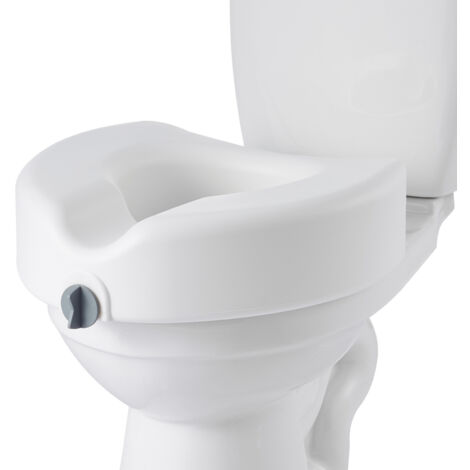 Mophorn Elevated Toilet Seat with 5-Inch Lift Height, 350 lbs Capacity, Enlarged Opening for Seniors, Adults, and Individuals with Mobility Challenges, Compatible with Elongated and Round Bowls