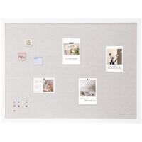 Mophorn 48"x36" White Cork Board with Linen Surface – Stylish Wall-Mounted Bulletin Board for Home, School, Office – Elegant & Functional Noticeboard