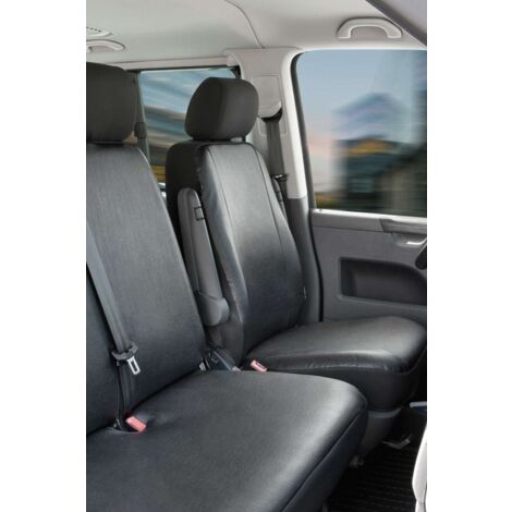 Housse de siège Transporter en simili cuir pour VW T4, siège simple avant (1/4)