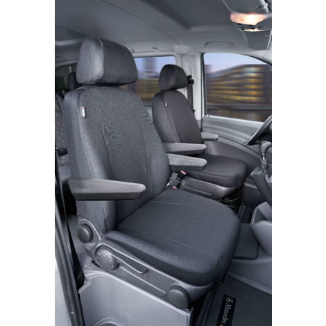 Walser – Housse de siège Transporter en tissu jacquard – Pour Mercedes Vito/Viano – 2 sièges simples – Résistante et facile à nettoyer