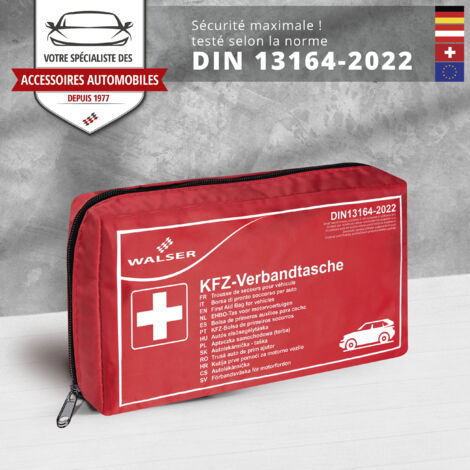 Set de 3 trousses de secours pour la voiture - Nouveau standard 2023 pour TÜV - Certifié selon DIN 13164 - STVO & 2 masques de premiers secours Set de 3 trousses de secours pour la voiture - Nouveau standard 2023 pour TÜV - Certifié selon DIN 13164 - STVO & 2 masques de premiers secours