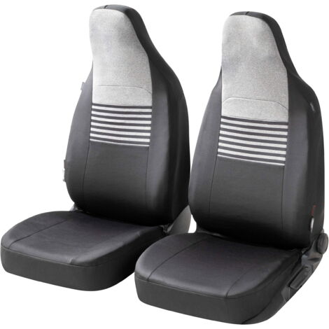 Walser – Housse de sièges pour voiture – Système de fermeture éclair – Compatible airbags latéraux – Testé par TÜV Rheinland – Noir/Gris