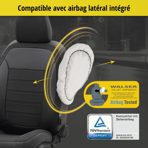 Housses De Sièges Universelles Pour Mercedes Vito W638/W639 (1996-2014) - Gris, Velour/polyester