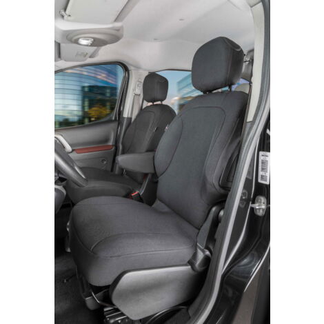 Housse de siège Transporter en tissu pour Peugeot Partner, 2 sièges simples à l'avant