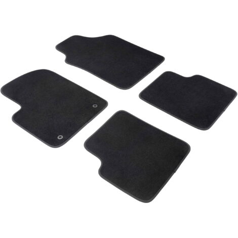 Jeu De 4 Tapis De Sol Velours Fiat D'origine - Réf. 71807922 - Noir - Logo Fiat