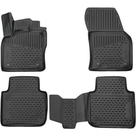 Tapis de Sol Antidérapants pour Skoda Kodiaq en Caoutchouc Noir 4 Pcs