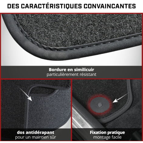 Tapis De Sol Velours Pour Dacia Duster I (2010-2017) - 4 Pièces Noires, Imperméables Et Ajustées