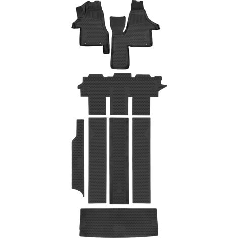 Walser – Tapis en caoutchouc sur mesure pour VW Multivan T5/T6 – Résistant à la chaleur et au froid – Fixations d'origine – Facile à nettoyer