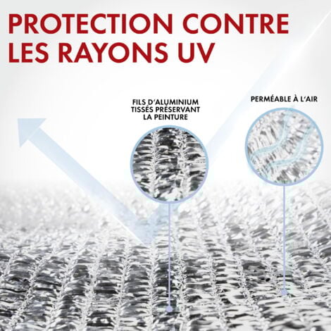 Filet de protection solaire Walser Stay Cool argent aluminium 3x4 m