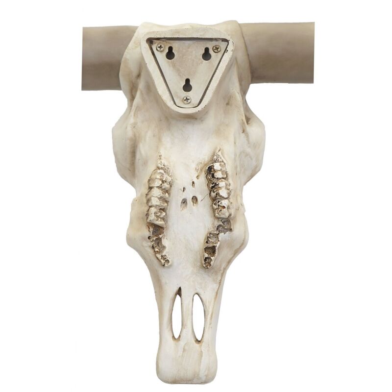 Trofeo Teschio Di Toro In Poliresina Argentato 45cm - Decorazione Da Parete Realistica Per Interni Ed Esterni - Foto 10