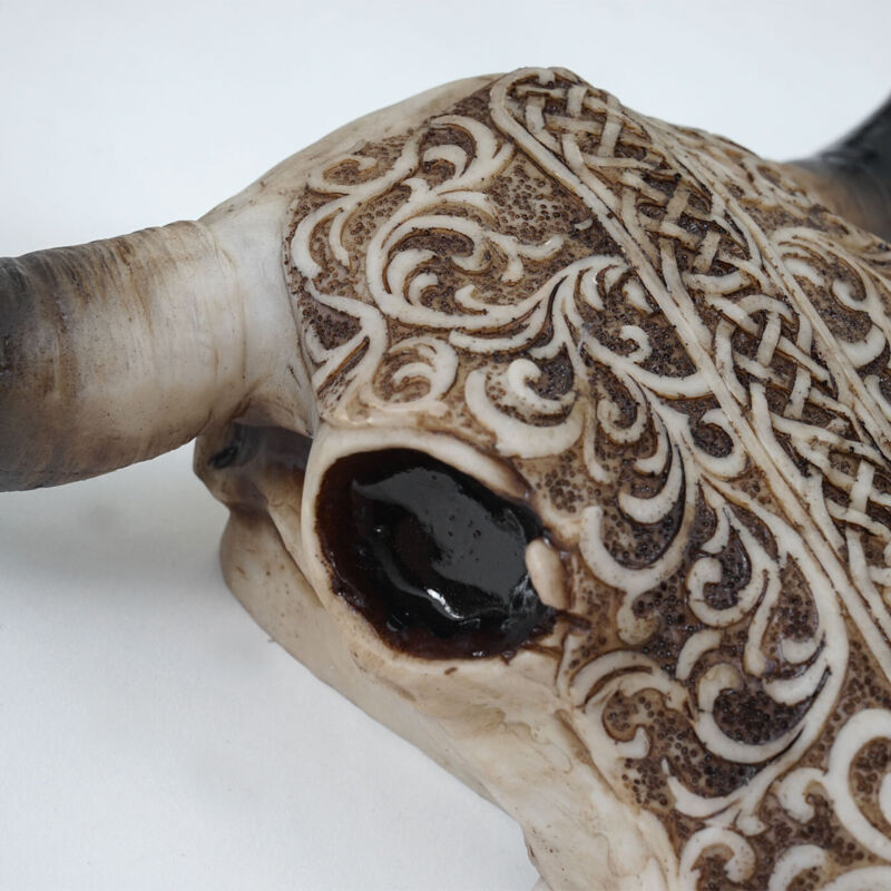 Teschio Toro Argento 45cm Teschio Di Toro Decorativo In Poliresina - Trofeo Da Parete Argento Trofeo Teschio Poliresina Argento 45cm - Foto 11