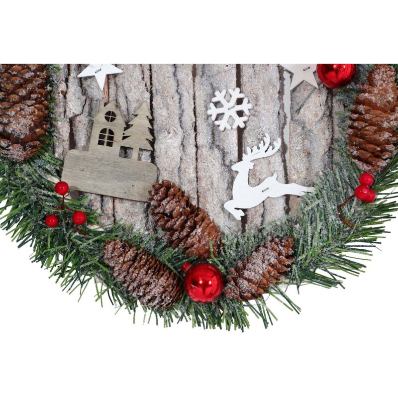 Mini Ghirlande Natalizie 13 Cm Con Fiocco | Set Da 6 Per Mobili, Armadi E Finestre, Decorazione Country
